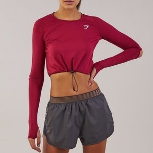 Beet Red Gymshark Drawcord Crop Top
